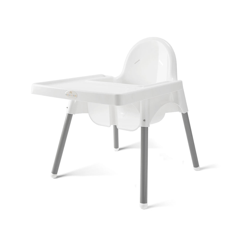 SILLA ALTA DE BEBÉ / ALTURA AJUSTABLE / BLANCA