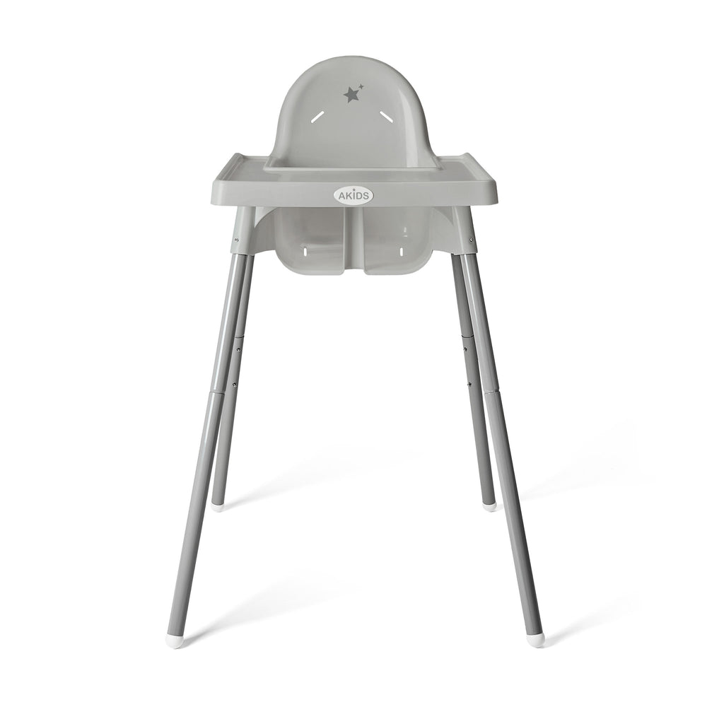SILLA ALTA DE BEBÉ / ALTURA AJUSTABLE / GRIS