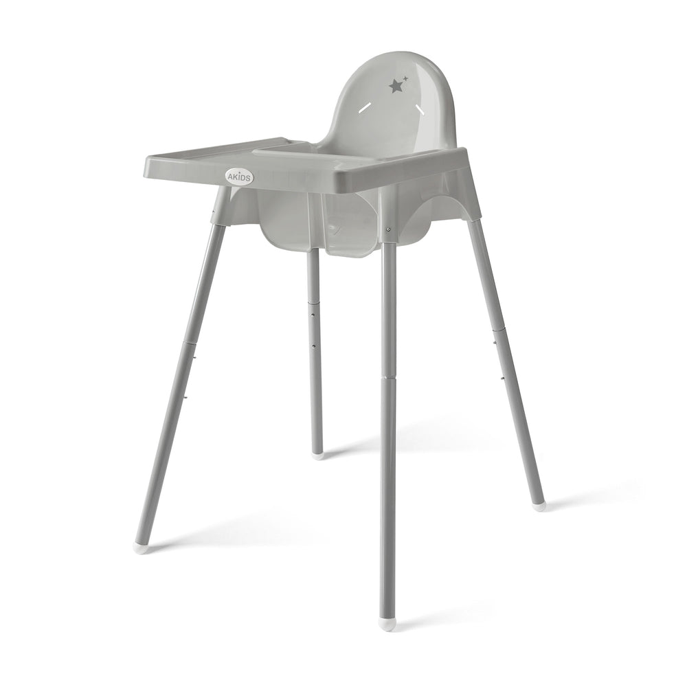 SILLA ALTA DE BEBÉ / ALTURA AJUSTABLE / GRIS