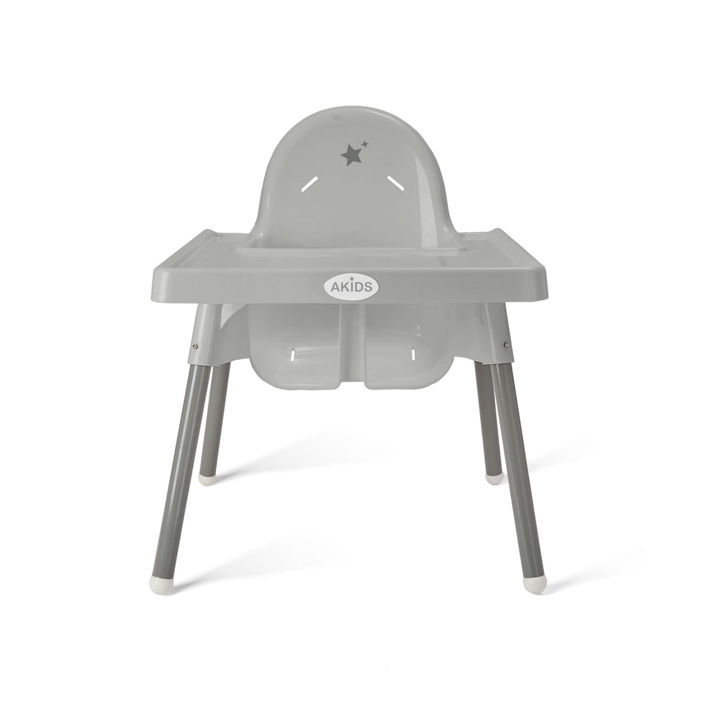 SILLA ALTA DE BEBÉ / ALTURA AJUSTABLE / GRIS