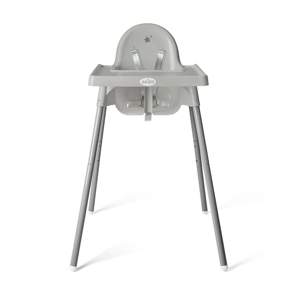 SILLA ALTA DE BEBÉ / ALTURA AJUSTABLE / GRIS