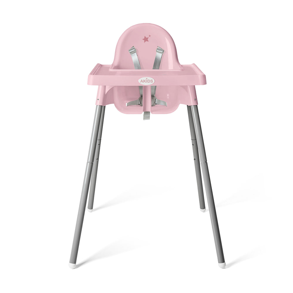 SILLA ALTA DE BEBÉ / ALTURA AJUSTABLE / ROSA