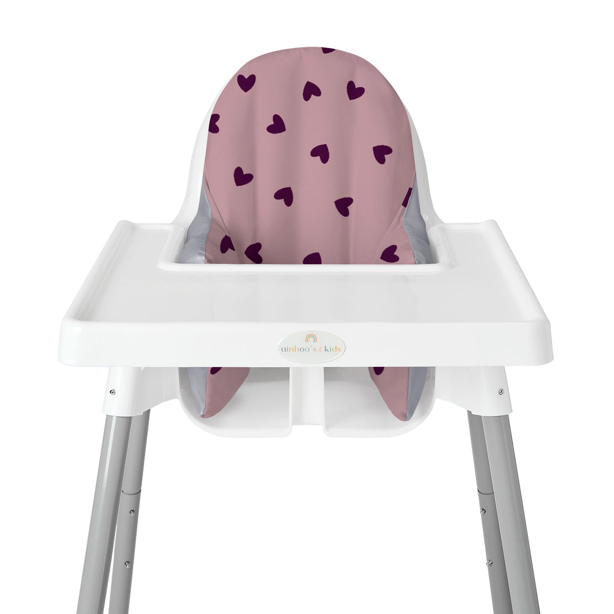 FUNDA PARA SILLA ALTA, CORAZON LILA