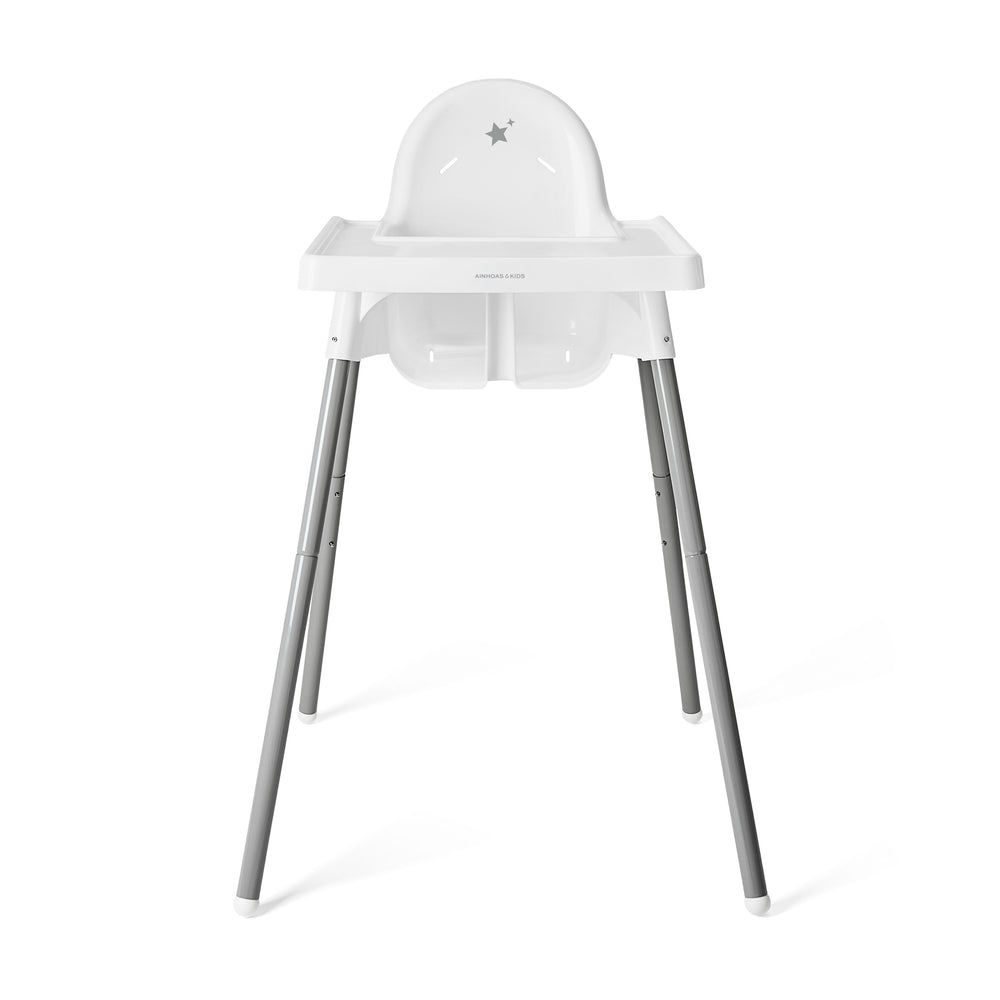 SILLA ALTA DE BEBÉ / ALTURA AJUSTABLE / BLANCA