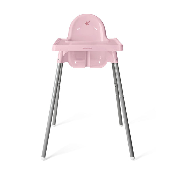 SILLA ALTA DE BEBÉ / ALTURA AJUSTABLE / ROSA